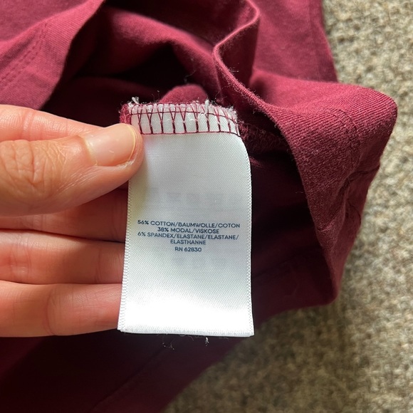 Lands End Maroon Turtleneck Long Sleeve Shirt Top Womens Large Cotton Base Layer - Picture 4 of 11